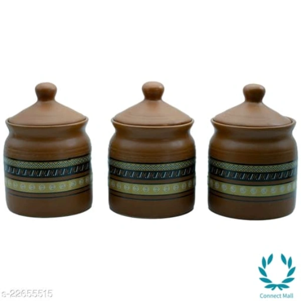 300ml Ceramic Pickle Jars With Lid Set Of 3  - Jars